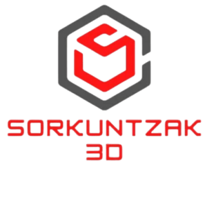 Logotipo oficial de Sorkuntzak 3D, estudio especializado en servicios de diseño 3D y modelado digital.