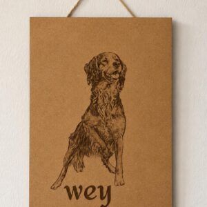 Regalo personalizado: grabado láser de mascota en madera natural con nombre.